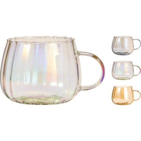 TAZZA VETRO CANGIANTE H.10 3 ASSORTITI